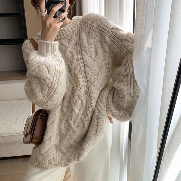 women s sweaters autumn winter women knitted sweater round neck vintage casual loose basic pullovers warm elegant solid 220908, White;black
women s sweaters autumn winter women knitted sweater round neck vintage casual loose basic pullovers warm elegant solid 220908, White;black