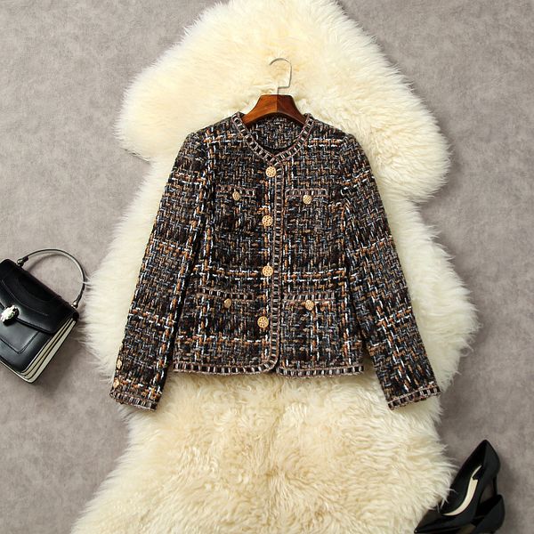 women's wool & blends new european and american women's wear for winter 2022 long sleeve round neck single breasted fashion tweed, Black
women's wool & blends new european and american women's wear for winter 2022 long sleeve round neck single breasted fashion tweed, Black