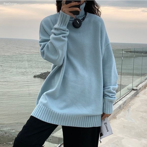 women s sweaters turtleneck sweater women thicker ulzzang fall basic pure all match harajuku bf style ladies knitted clothes daily femme 220, White;black
women s sweaters turtleneck sweater women thicker ulzzang fall basic pure all match harajuku bf style ladies knitted clothes daily femme 220, White;black