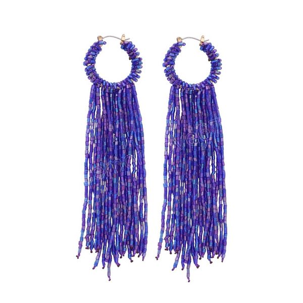 hoop beaded tassel dangle earrings for women handmade dark purple seed beads earrings statement jewelry fashion wholesale, Silver
hoop beaded tassel dangle earrings for women handmade dark purple seed beads earrings statement jewelry fashion wholesale, Silver