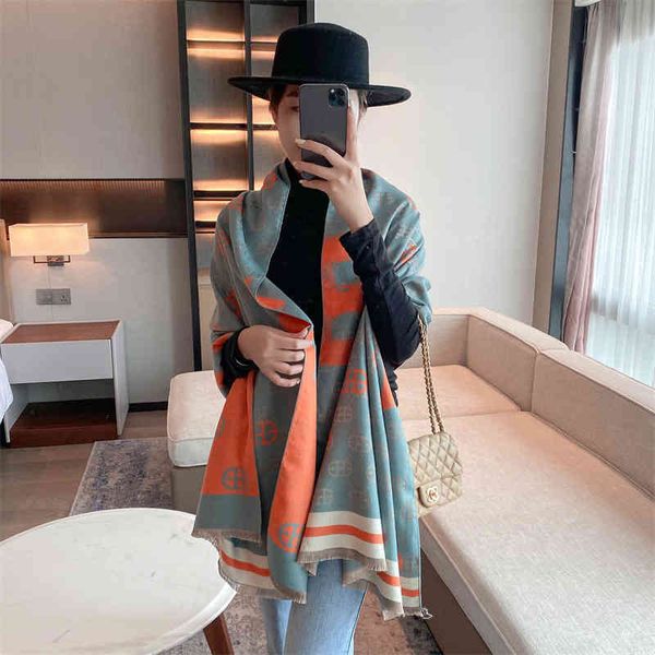 design 2021 women's new autumn and thick warm scarf versatile shawl imitation cashmere brushed long towel double-sided, Blue;gray
design 2021 women's new autumn and thick warm scarf versatile shawl imitation cashmere brushed long towel double-sided, Blue;gray