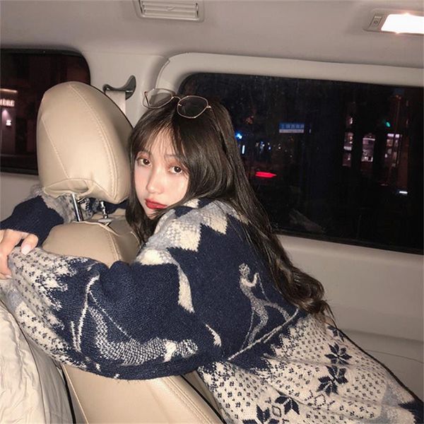 women s sweaters korean autumn and winter vintage loose pullover oversized sweater lazy style women snowman fashion 220908, White;black
women s sweaters korean autumn and winter vintage loose pullover oversized sweater lazy style women snowman fashion 220908, White;black
