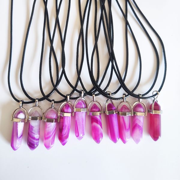 natural stone hexagonal prism shape pendant necklaces reiki healing crystal red purple stripe agate charms necklace for women jewelry, Silver
natural stone hexagonal prism shape pendant necklaces reiki healing crystal red purple stripe agate charms necklace for women jewelry, Silver