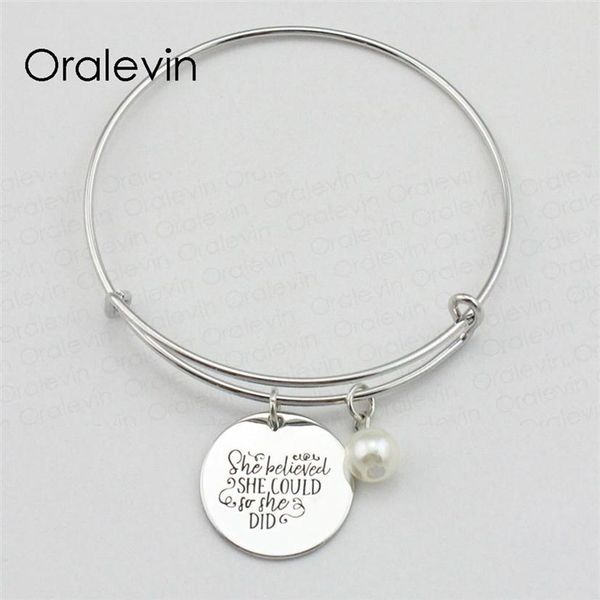 she believed she could so she did inspirational hand stamped engraved custom pendant bracelet bangle handmade jewelry 10pcs lot #329s200b, Golden;silver
she believed she could so she did inspirational hand stamped engraved custom pendant bracelet bangle handmade jewelry 10pcs lot #329s200b, Golden;silver