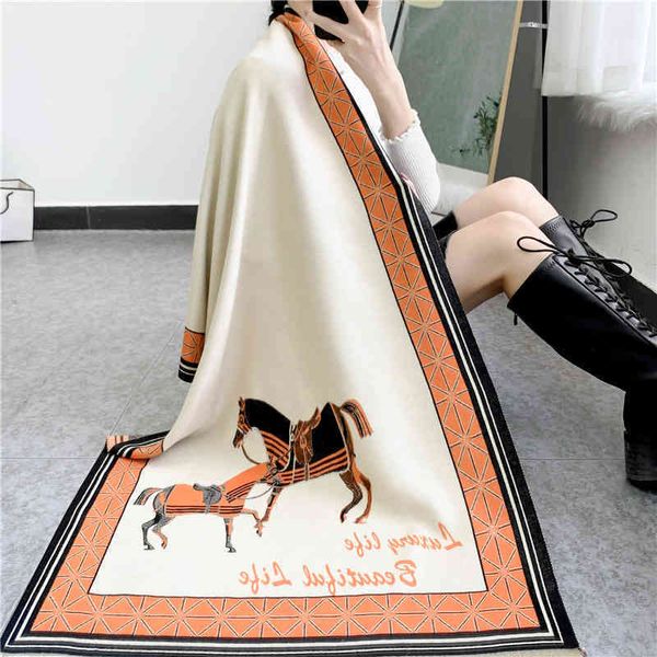 design autumn korean imitation cashmere scarf women's warm and windproof shawl thickened bib, Blue;gray
design autumn korean imitation cashmere scarf women's warm and windproof shawl thickened bib, Blue;gray
