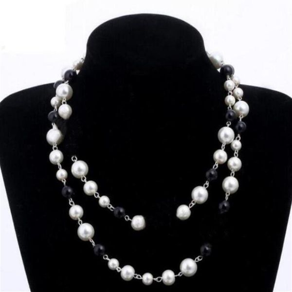 designer jewelry necklace elegant women black and white pearl sweater chain paris fashion diamond necklaces wedding jewelrys acces212d, Silver
designer jewelry necklace elegant women black and white pearl sweater chain paris fashion diamond necklaces wedding jewelrys acces212d, Silver