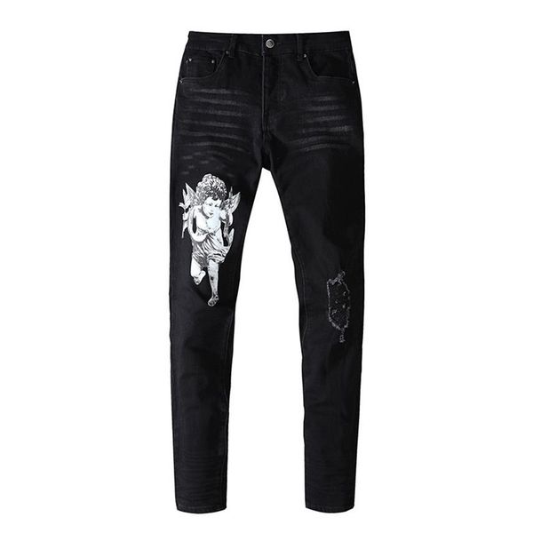 mens jeans hole angel printing new design european and american washed old pants fashion 238i, Blue
mens jeans hole angel printing new design european and american washed old pants fashion 238i, Blue