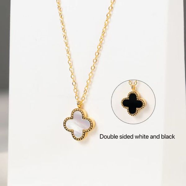womens luxury designer pendant necklace fashion chain four leaf clover cleef jewelry necklaces party lovers gift girls women double sided co, Silver
womens luxury designer pendant necklace fashion chain four leaf clover cleef jewelry necklaces party lovers gift girls women double sided co, Silver
