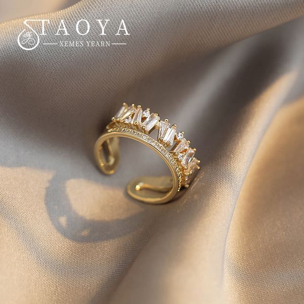 luxury zircon gold color double student open rings for woman 2021 new fashion goth finger jewelry wedding party girl's ring, Golden;silver
luxury zircon gold color double student open rings for woman 2021 new fashion goth finger jewelry wedding party girl's ring, Golden;silver