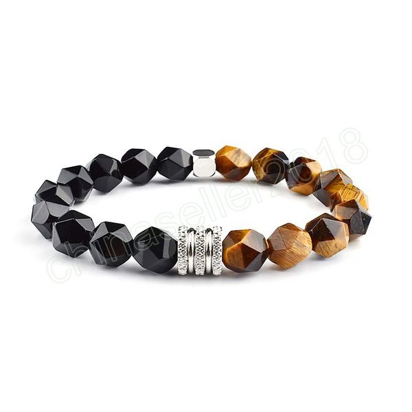 10mm natural face-cut onyx tiger eye stone beaded bracelet mens contrast color stainless steel stone bracelets for men, Golden;silver
10mm natural face-cut onyx tiger eye stone beaded bracelet mens contrast color stainless steel stone bracelets for men, Golden;silver