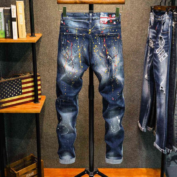 men's fashion jeans brand slim cut pants elastic casual blue long selling 2022
men's fashion jeans brand slim cut pants elastic casual blue long selling 2022