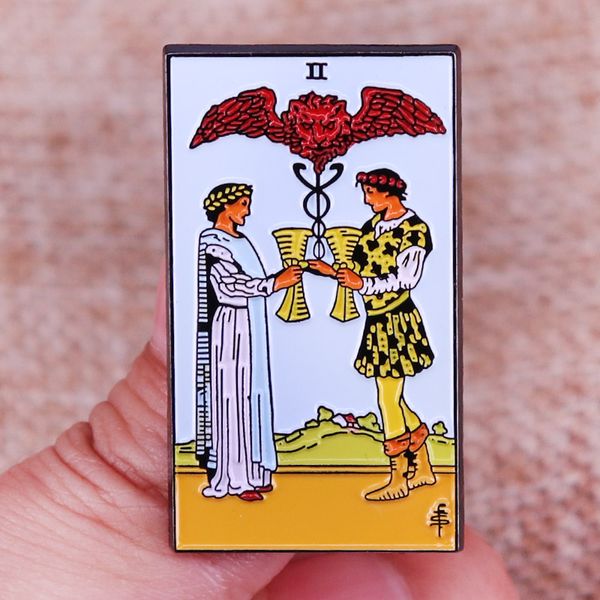 other fashion accessories dos de copas two of cups tarot card enamel pins lapel pin shirt bag badge jewelry gift for lover, Silver
other fashion accessories dos de copas two of cups tarot card enamel pins lapel pin shirt bag badge jewelry gift for lover, Silver