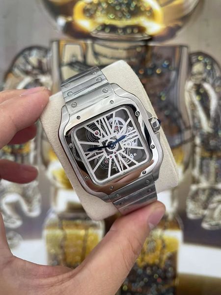 8 color low price luxury men's skeleton watches quartz movement sapphire glass stainless steel strap, Slivery;brown
8 color low price luxury men's skeleton watches quartz movement sapphire glass stainless steel strap, Slivery;brown
