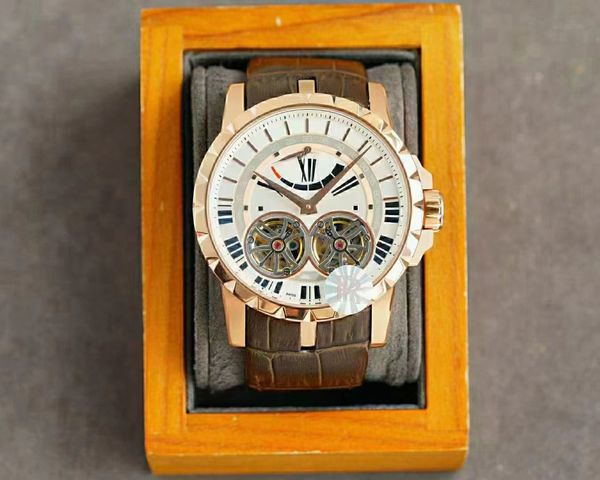 watch hollow movement classic double flying wheels men's watch two-color abrasive tape sports fashion luminous 46mm dial design gold bl, Slivery;brown
watch hollow movement classic double flying wheels men's watch two-color abrasive tape sports fashion luminous 46mm dial design gold bl, Slivery;brown