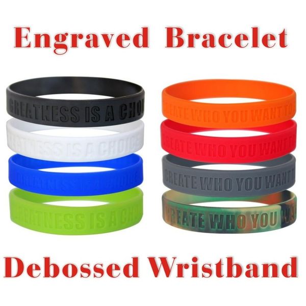 bangle 1pc personalized silicone bracelet custom rubber band engraved name multi color bracelets debossed wristbands for party 220909, Black
bangle 1pc personalized silicone bracelet custom rubber band engraved name multi color bracelets debossed wristbands for party 220909, Black