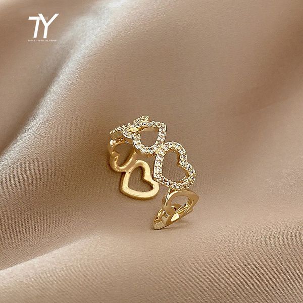 romantic gold color hollow heart rings for woman 2021 new fashion korean jewelry wedding party luxury ring girl's unusual finger, Golden;silver
romantic gold color hollow heart rings for woman 2021 new fashion korean jewelry wedding party luxury ring girl's unusual finger, Golden;silver