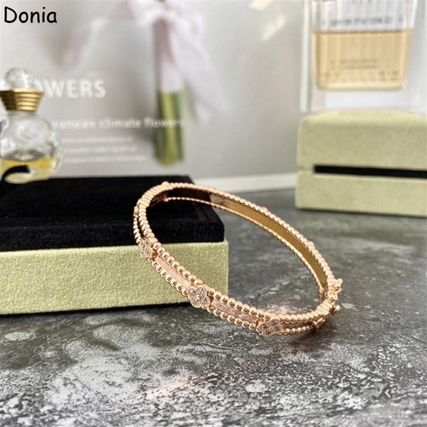 donia jewelry luxury bangle european and american fashion titanium micro-inlaid zirconia four-leaf flower bracelet gift with box290x, Black
donia jewelry luxury bangle european and american fashion titanium micro-inlaid zirconia four-leaf flower bracelet gift with box290x, Black