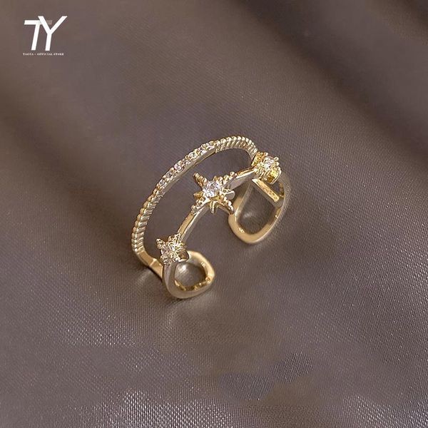 2021 new classic star double layer opening rings for woman korean fashion jewelry wedding party girl's gift unusual luxury ring, Golden
2021 new classic star double layer opening rings for woman korean fashion jewelry wedding party girl's gift unusual luxury ring, Golden