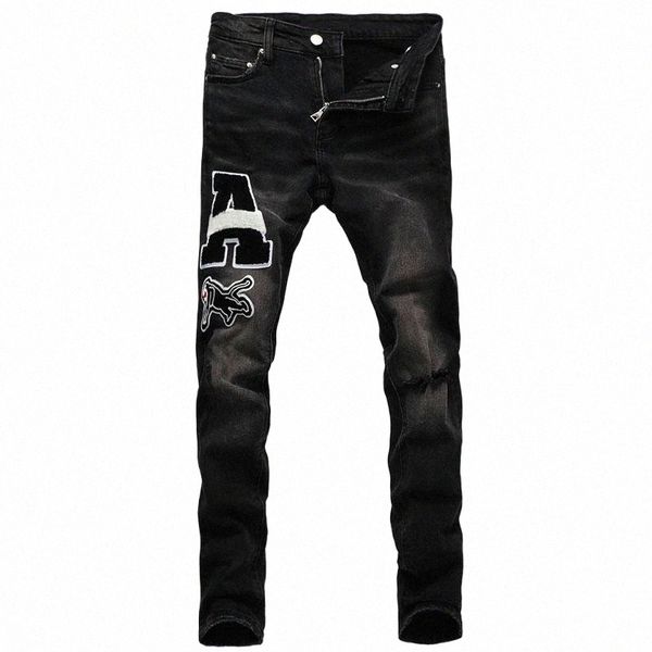men's jeans men's jeans street style fashion men black elastic slim fit ripped patches designer hip hop stretch denim punk pencil, Blue
men's jeans men's jeans street style fashion men black elastic slim fit ripped patches designer hip hop stretch denim punk pencil, Blue