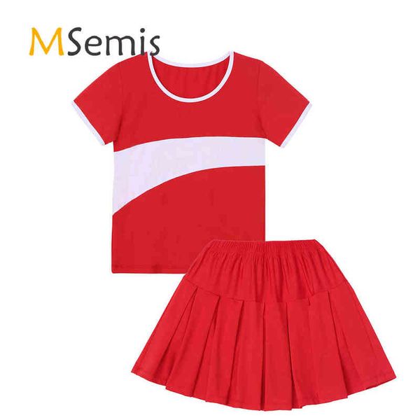 women's tracksuits womens cheerleading uniform come short sleeves color block patchwork sport t-shirt and skirt set sportswear cheerlea, Gray
women's tracksuits womens cheerleading uniform come short sleeves color block patchwork sport t-shirt and skirt set sportswear cheerlea, Gray