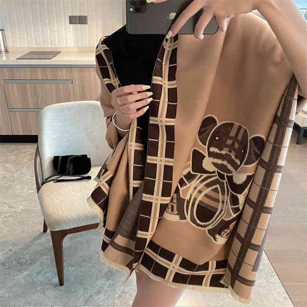 design scarf 2021 new bear scarf women's imitation cashmere thick bib long shawl autumn and decoration versatile brushed double-sided, Blue;gray
design scarf 2021 new bear scarf women's imitation cashmere thick bib long shawl autumn and decoration versatile brushed double-sided, Blue;gray
