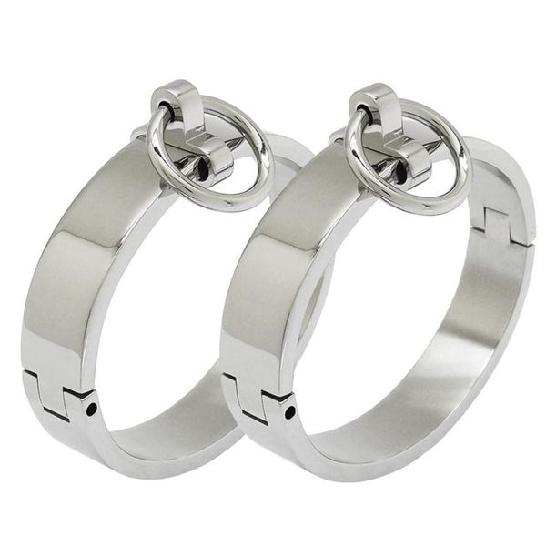 polished stainless steel lockable slave wrist and ankle cuffs bondage restraints bracelet with removable o ring266m297n, Black
polished stainless steel lockable slave wrist and ankle cuffs bondage restraints bracelet with removable o ring266m297n, Black