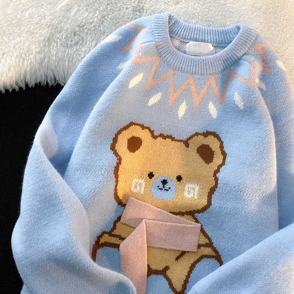 women s sweaters milk bear sweater ins women fall and winter loose japanese retro y2k design sense niche gentle lazy chic knit 220908, White;black
women s sweaters milk bear sweater ins women fall and winter loose japanese retro y2k design sense niche gentle lazy chic knit 220908, White;black