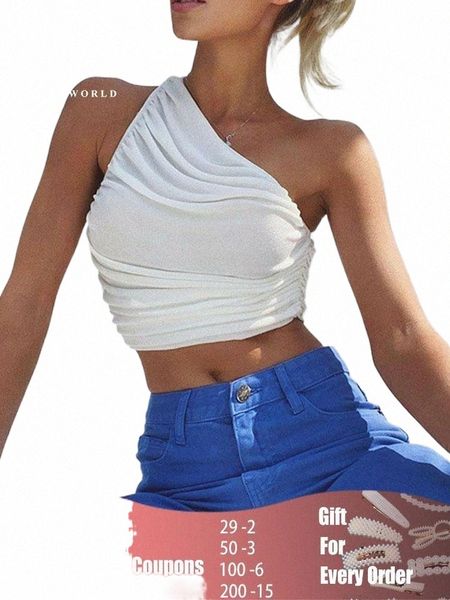 women's tanks & camis women's tanks & camis summer casual one shoulder women crop sleeveless shirts beach blouse ruched tank solid, White
women's tanks & camis women's tanks & camis summer casual one shoulder women crop sleeveless shirts beach blouse ruched tank solid, White