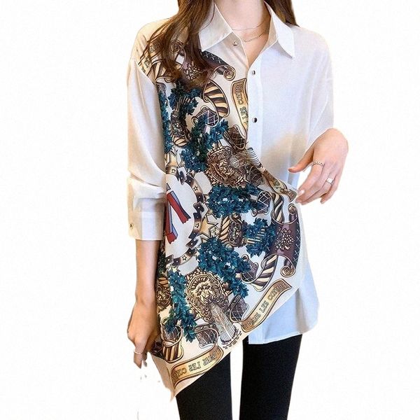 women's blouses & shirts women's blouses & shirts 2022 vintage print blouse women office lady spliced patchwork korean shirt long, White
women's blouses & shirts women's blouses & shirts 2022 vintage print blouse women office lady spliced patchwork korean shirt long, White