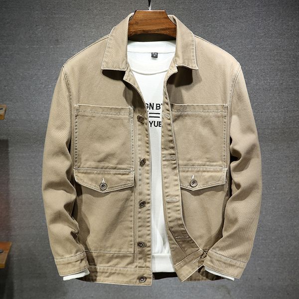men s jackets khaki men cotton denim loose comfortable casual pocket fashion streetwear male clothing jean plus size 7xl 220909, Black;brown
men s jackets khaki men cotton denim loose comfortable casual pocket fashion streetwear male clothing jean plus size 7xl 220909, Black;brown