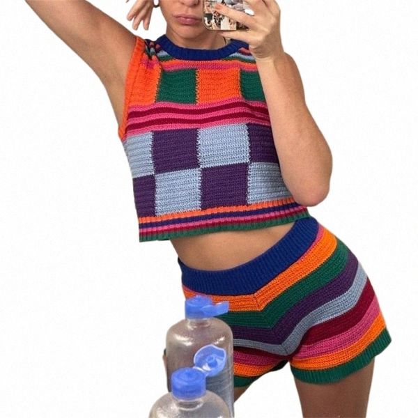 women's tracksuits women's tracksuits women colorful knitted clothes set plaid vest tank crop elastic waist stripe shorts woman s, Gray
women's tracksuits women's tracksuits women colorful knitted clothes set plaid vest tank crop elastic waist stripe shorts woman s, Gray