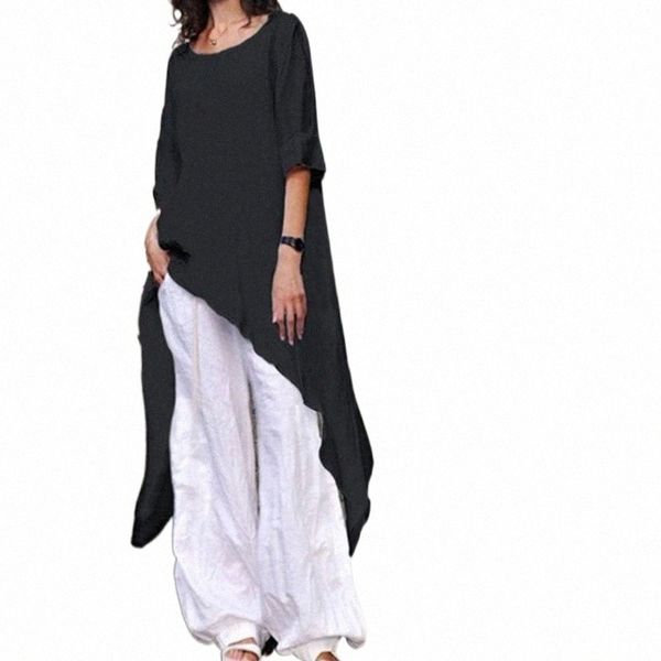 women's blouses & shirts women's blouses & shirts women irregular solid color summer round neck half sleeve shirt vintage ramie bl, White
women's blouses & shirts women's blouses & shirts women irregular solid color summer round neck half sleeve shirt vintage ramie bl, White