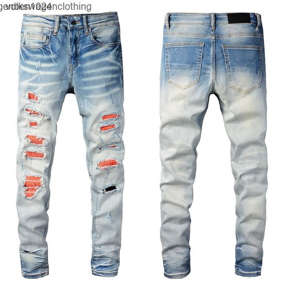 men's jeans jeans for men skinny straight slim hip hop ripped red patches patchwork motorcycle biker jean pants, Blue
men's jeans jeans for men skinny straight slim hip hop ripped red patches patchwork motorcycle biker jean pants, Blue