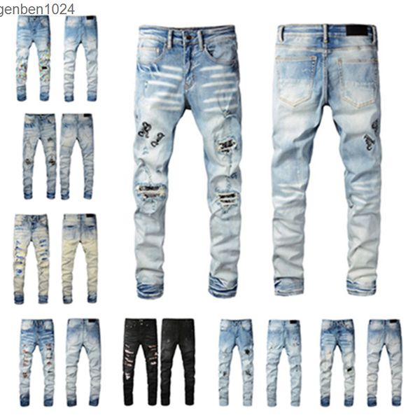 men's amirs men denim designer jeans embroidery pants holes trouser us size 28-40 hip hop distressed zipper trousers for male, Blue
men's amirs men denim designer jeans embroidery pants holes trouser us size 28-40 hip hop distressed zipper trousers for male, Blue