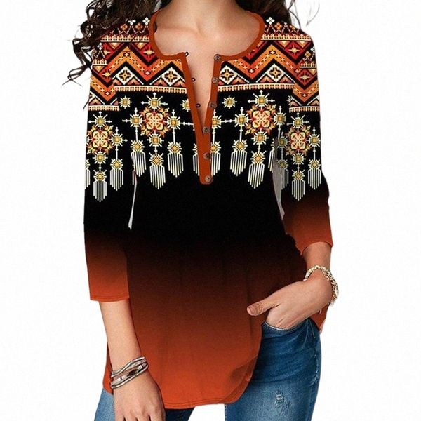 women's blouses & shirts vintage three quarter sleeve women blouse shirt casual diamond gradient print pullover spring fashion button, White
women's blouses & shirts vintage three quarter sleeve women blouse shirt casual diamond gradient print pullover spring fashion button, White