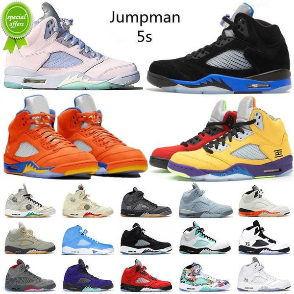 

boots men basketball shoes jumpman 5s 5 racer blue easter what the wings fire red suede oreo all white sail camo quai 54 unc raging 3, Black