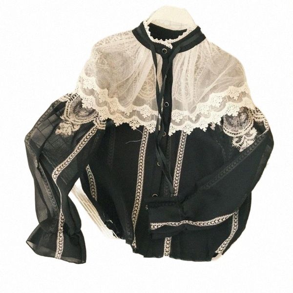 women's blouses & shirts lace-up collar long sleeve stitching blouse shirts female loose hook suit spring ladies fashion chiffon lace w, White
women's blouses & shirts lace-up collar long sleeve stitching blouse shirts female loose hook suit spring ladies fashion chiffon lace w, White