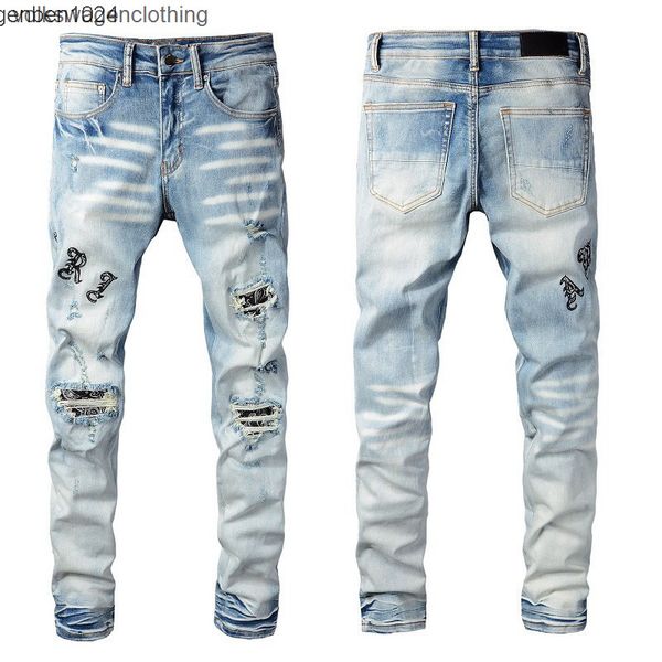 men's amirs mens designer jeans ripped denim pants luxury iri hip hop distressed zipper trousers for male e0mb, Blue
men's amirs mens designer jeans ripped denim pants luxury iri hip hop distressed zipper trousers for male e0mb, Blue