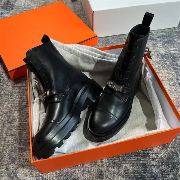 brand martin boots woman personality h home clasp lace-up round head leather fashion boots women's thick heel sole european designer sh, Black
brand martin boots woman personality h home clasp lace-up round head leather fashion boots women's thick heel sole european designer sh, Black