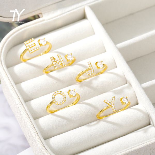 classic stainless steel zircon letter gold colour open rings for woman fashion korean jewelry wedding party girl's creative ring, Golden;silver
classic stainless steel zircon letter gold colour open rings for woman fashion korean jewelry wedding party girl's creative ring, Golden;silver