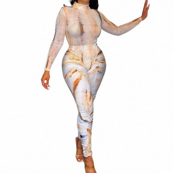 women's tracksuits autumn long sleeve tie dye print bodysuit pleated stacked legging pants two piece set club outfits party streetwear, Gray
women's tracksuits autumn long sleeve tie dye print bodysuit pleated stacked legging pants two piece set club outfits party streetwear, Gray