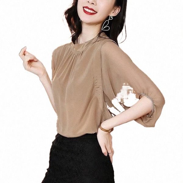 women's blouses & shirts artificial silk stand collar solid shirt female lantern sleeve stitching loose simple commuter blouse pullover, White
women's blouses & shirts artificial silk stand collar solid shirt female lantern sleeve stitching loose simple commuter blouse pullover, White