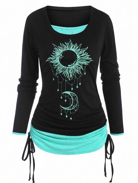 women's t-shirt women's t-shirt wipalo casual women cinched sun moon print 2 in 1 t shirt round neck long sleeve autumn fashion sh, White
women's t-shirt women's t-shirt wipalo casual women cinched sun moon print 2 in 1 t shirt round neck long sleeve autumn fashion sh, White