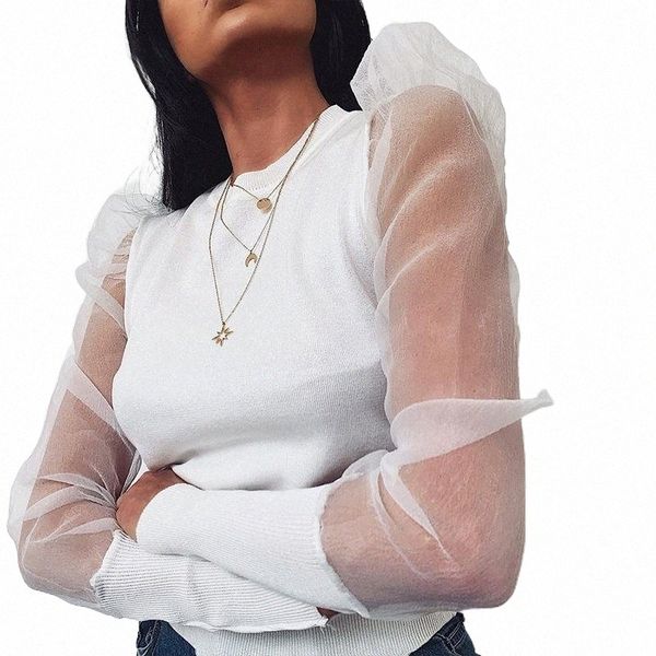women's blouses & shirts fashion spring autumn women slim see-through sheer mesh long puff sleeve tulle blouse casual solid o-neck ol s, White
women's blouses & shirts fashion spring autumn women slim see-through sheer mesh long puff sleeve tulle blouse casual solid o-neck ol s, White