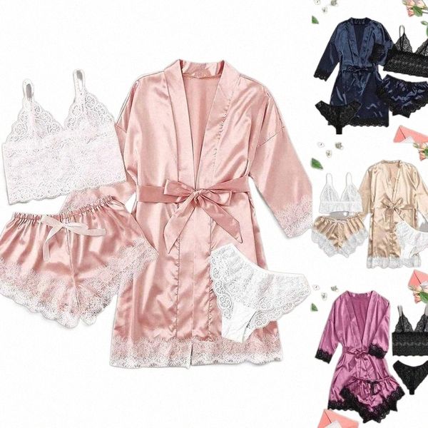 women's tracksuits women's tracksuits satin silk ladies pajama set 4-piece women lace backless camisole robes bodysuit deep-v neck, Gray
women's tracksuits women's tracksuits satin silk ladies pajama set 4-piece women lace backless camisole robes bodysuit deep-v neck, Gray