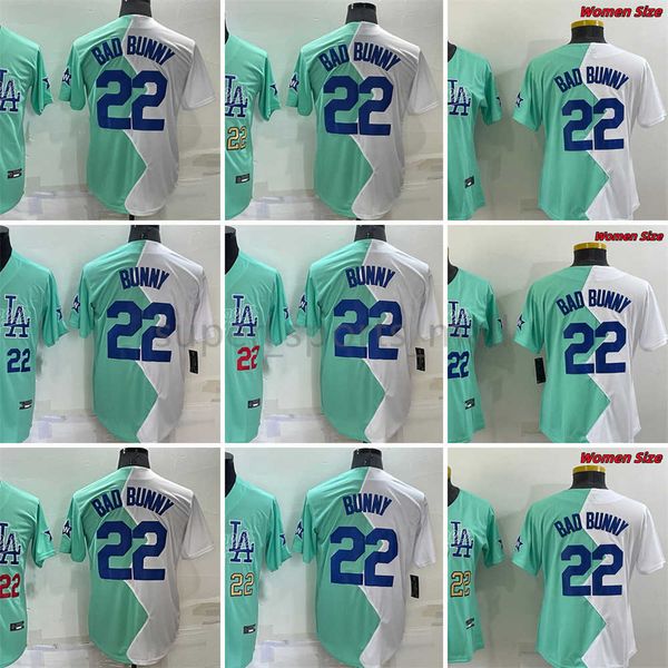 2022 baseball jersey 22 bad bunny blue and white half color stitched jerseys, Blue;black
2022 baseball jersey 22 bad bunny blue and white half color stitched jerseys, Blue;black