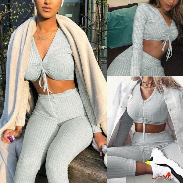 women's tracksuits neck casual women knit crop lounge wear suit ladies solid color 2pcs tracksuit set au women's tracksuits m1q6#, Gray
women's tracksuits neck casual women knit crop lounge wear suit ladies solid color 2pcs tracksuit set au women's tracksuits m1q6#, Gray