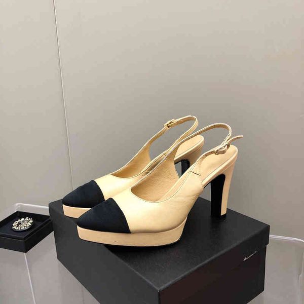 sandals spring and summer color matching versatile pointed temperament high heels thick heel baotou back air commuting sandals, Black
sandals spring and summer color matching versatile pointed temperament high heels thick heel baotou back air commuting sandals, Black