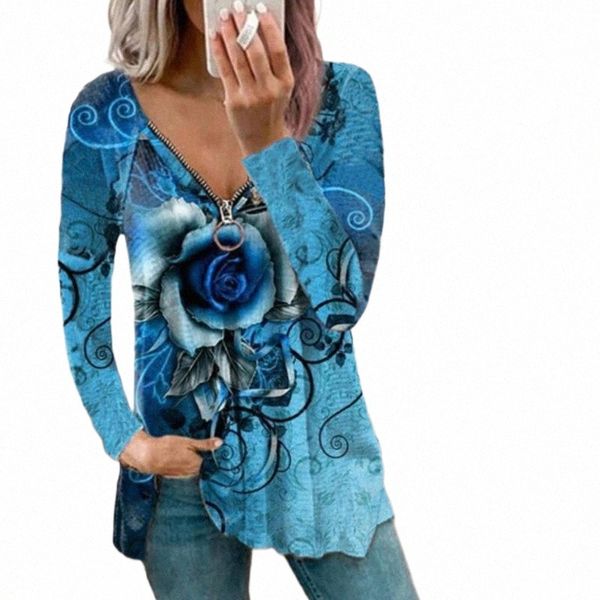 women's t-shirt women's t-shirt 2022 summer womens v-neck zipper rose flower printed long-sleeve fashion casual loose ladies a8os, White
women's t-shirt women's t-shirt 2022 summer womens v-neck zipper rose flower printed long-sleeve fashion casual loose ladies a8os, White