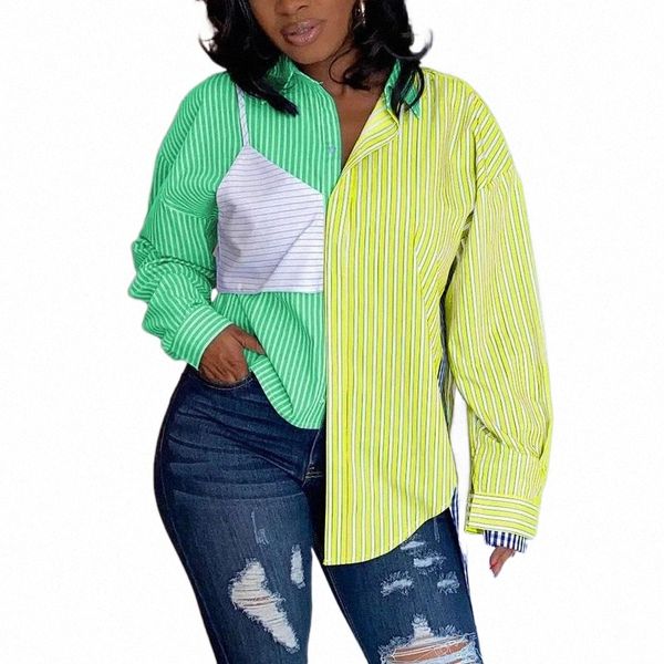 women's blouses & shirts fashion women blouse long sleeve striped print turn-down collar patchwork shirt women's blouses & shirts, White
women's blouses & shirts fashion women blouse long sleeve striped print turn-down collar patchwork shirt women's blouses & shirts, White